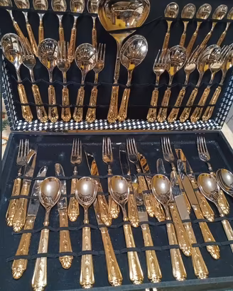 Set di posate antico bicolore argentato/d’orato