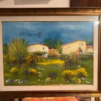 Dipinto Borgo in fiore Antonio Pani collezione