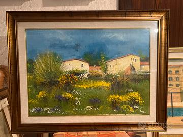 Dipinto Borgo in fiore Antonio Pani collezione