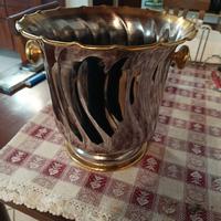 vaso placato argento e oro 