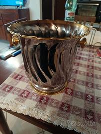 vaso placato argento e oro 