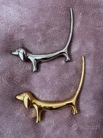 2 porta anelli in metallo a forma di bassotti