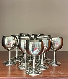 12 bicchieri vintage anni ‘70 in acciaio 18/10