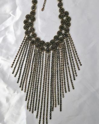 Collana girocollo,frange pendenti di strass,ZARA