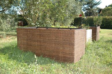 Copertura in rattan per cassoni da orto e simili