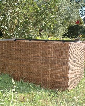 Copertura in rattan per cassoni da orto e simili
