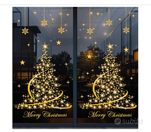 Vetrofanie natalizie per finestre 106 pezzi albero