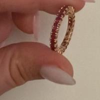 Anello in oro rosa e zaffiri fucsia 2.3ct