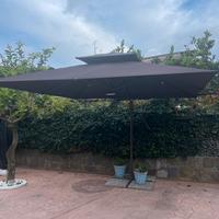 Ombrellone da bar 3x3 moka con base