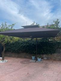 Ombrellone da bar 3x3 moka con base