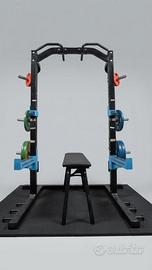 Rack, sissy squat, dip, panca