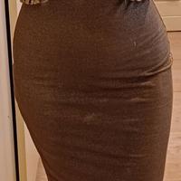 Abito/tubino MaxMara color bronzo lurex, taglia 42
