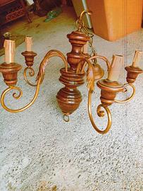 lampadario in foglia d'oro 