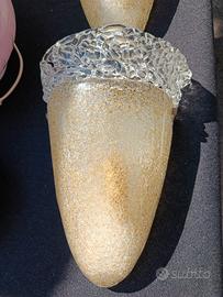 coppia di applique con vetri di murano 