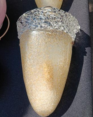 coppia di applique con vetri di murano 