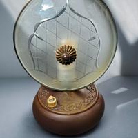 Lampada da comodino Bronzo Ottone Vetro Anni 900