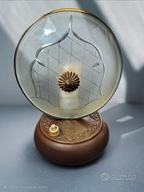 Lampada da comodino Bronzo Ottone Vetro Anni 900