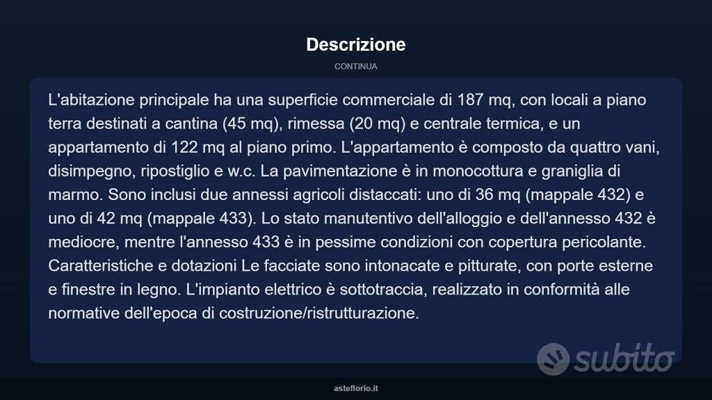 Immobile in asta di 265 m² con più di 5 locali a C - Altro