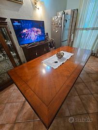 Elegante tavolo massello ciliegio intarsiato esten