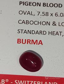 Rubino Birmano Rosso Sangue di Piccione GFCO