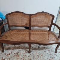 divanetto legno e paglia vienna