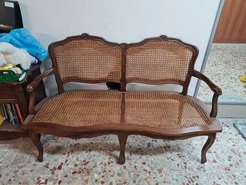 divanetto legno e paglia vienna