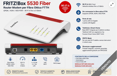 MODEM Fritzbox 5530 Router Mesh Wi-Fi 6- 2.400Mbit