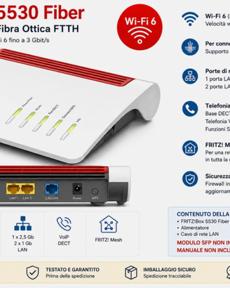 MODEM Fritzbox 5530 Router Mesh Wi-Fi 6- 2.400Mbit