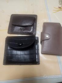 set portafogli/portacarte vera pelle