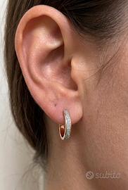 Splendidi Orecchini a Cerchio color oro e glitter