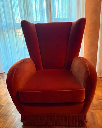 2 Poltrone lounge danese in velluto