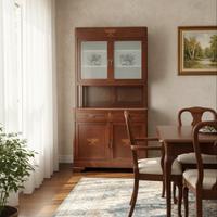 Mobie Madia vintage legno massello vetri decorati