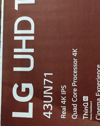 televisore smart TV ultra HD 4k LG 43"