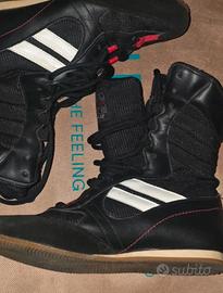 Scarpe da Boxe / Lotta Adidas Vintage Nere e Bianc