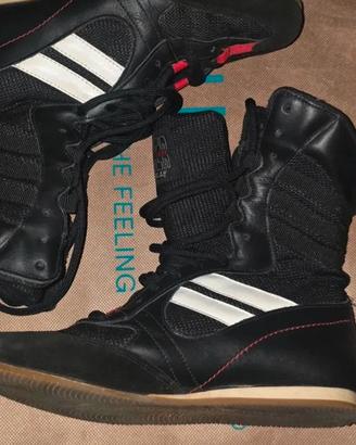 Scarpe da Boxe / Lotta Adidas Vintage Nere e Bianc