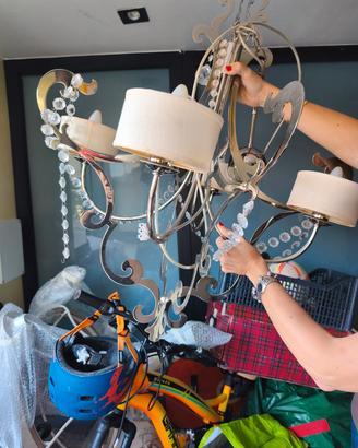 Lampadario con lume e applique Cantori