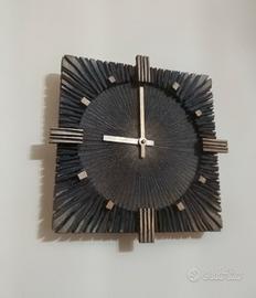 Raro Orologio da Parete Scultura Brutalista bronzo