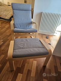 Poltrona a Dondolo Ikea Poäng con Poggiapiedi