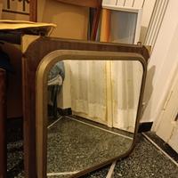 specchio anni 60/70 quadrato in legno, di design 