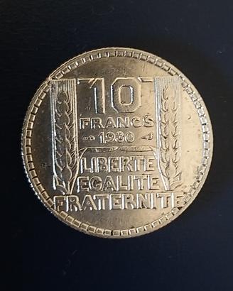 10 franchi 1930 monete in argento 0,68 g 10