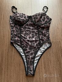 Body trasparente con stampa leopardata