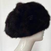 Cappello donna  anni 80 in pelliccia di visone