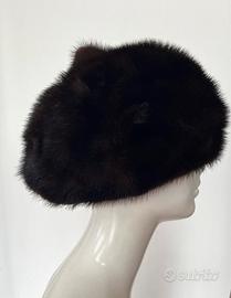 Cappello donna  anni 80 in pelliccia di visone