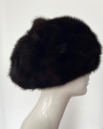 Cappello donna  anni 80 in pelliccia di visone