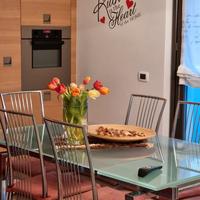 Tavolo cristallo & acciaio allungabile 160-240 cm.