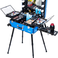 Trolley per trucco colore blu