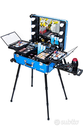 Trolley per trucco colore blu