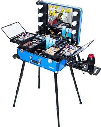 Trolley per trucco colore blu