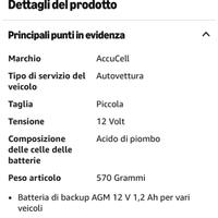 Batteria di backup AMG 12V 1.2Ah