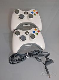 XBOX360 COPPIA JOYSTICK CON CAVO DI COLLEGAMENTO